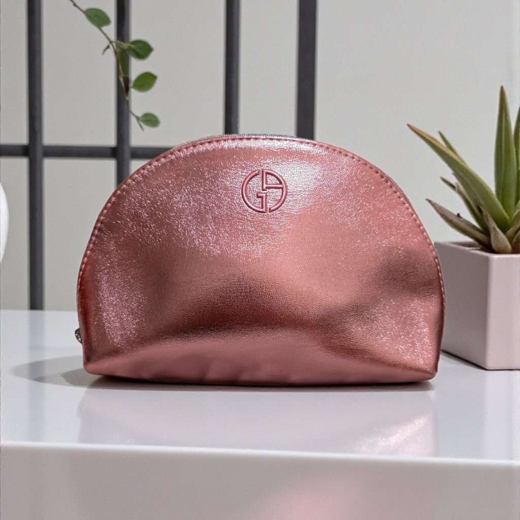Giorgio Armani Metallic Pink Pouch Gwp Exclusive New